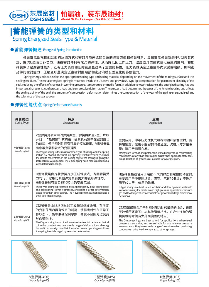 彈簧蓄能型密封圈特點(diǎn)