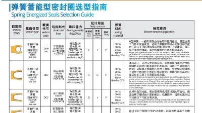 <i style='color:red'>泛塞封唇型密封圈</i>彈簧蓄能型密封圈選型指南